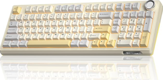 Solakaka Ki99pro 3‑Mode RGB Mechanical Keyboard,  Orange-White