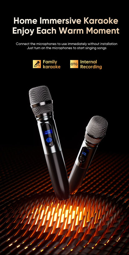 AWEI KT18 Portable Karaoke Bluetooth Speaker with 2 Wireless Microphones,black