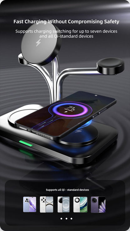 OC22 5-in-1 Wireless Charging Stand Multi Device Fast Charging Dock，black