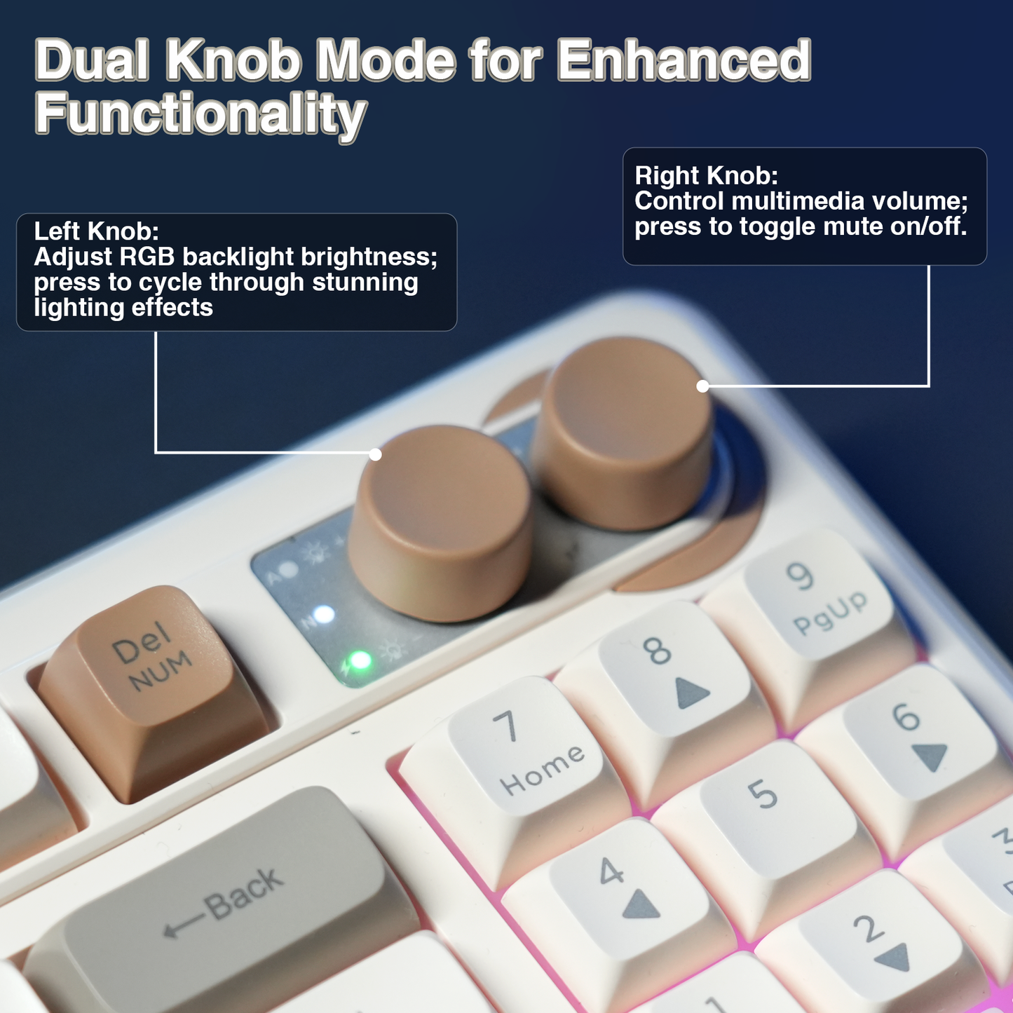 SOLAKAKA SK90 75% Compact Wireless Keyboard with Independent Number Pad，cream