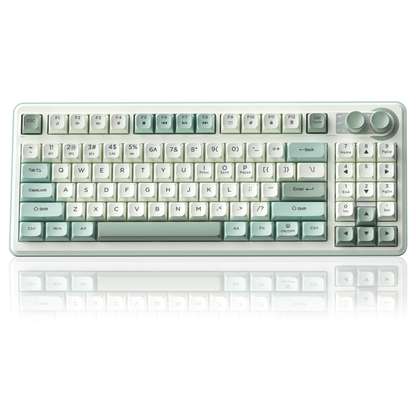 SOLAKAKA SK90 75% Compact Wireless Keyboard with Independent Number Pad，Green & White