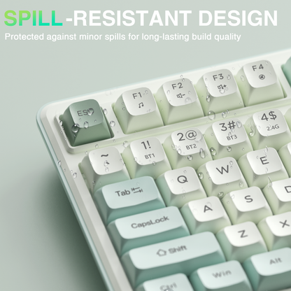 SOLAKAKA SK90 75% Compact Wireless Keyboard with Independent Number Pad，Green & White