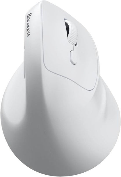SOLAKAKA SM520 Tri-Mode Vertical Ergonomic Mouse, 24000 DPI Programmable Wireless Vertical Mouse，white