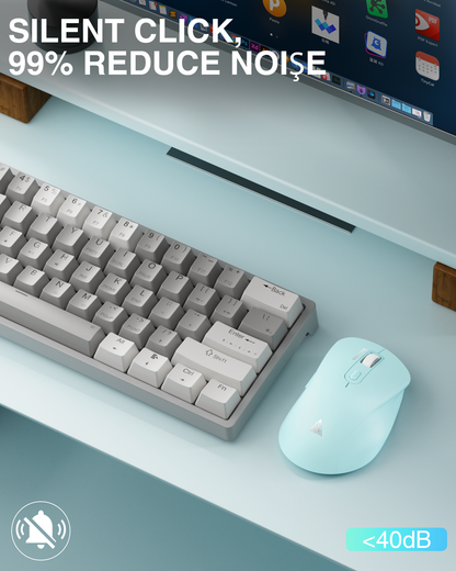 SM69 Dual Mode Wireless Gaming Mouse, Rechargeable RGB Ergonomic Mice with Adjustable DPI ,green