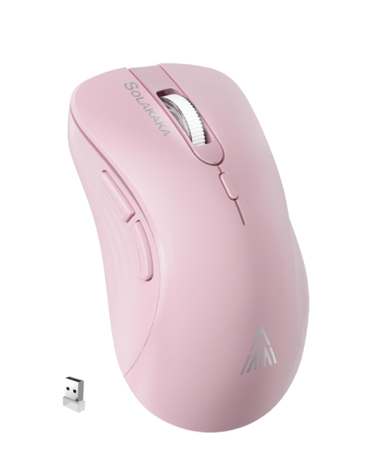 SM67 Dual Mode Wireless Gaming Mouse, Rechargeable RGB Ergonomic Mice with Adjustable DPI ,pink
