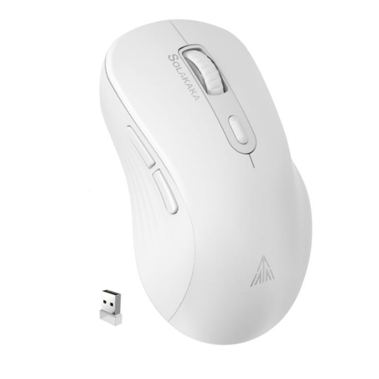 SM66 Dual Mode Wireless Gaming Mouse, Rechargeable RGB Ergonomic Mice with Adjustable DPI ,white
