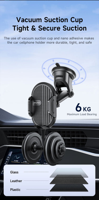 X72 360° Rotation Car Phone Holder, Auto Lock Air Vent Mount for All Mobile Phones，black