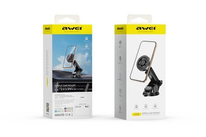 AWEI X88 Suction Cup Car Mount, Windshield Dashboard Universal Cell Phone Holder，black