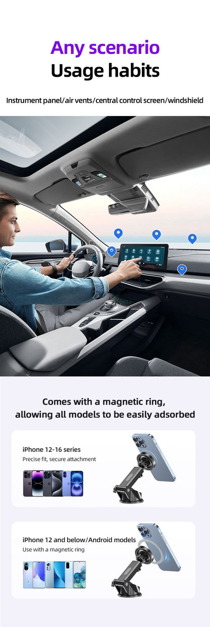 AWEI X88 Suction Cup Car Mount, Windshield Dashboard Universal Cell Phone Holder，black