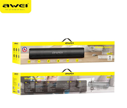 AWEI Y333 Desktop Soundbar, 10W Stereo Bluetooth Speaker with TWS Function,black