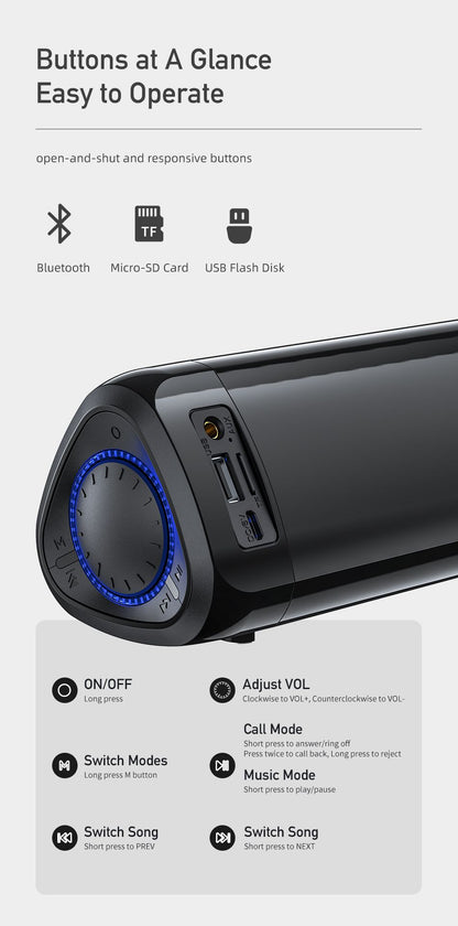 AWEI Y333 Desktop Soundbar, 10W Stereo Bluetooth Speaker with TWS Function,black