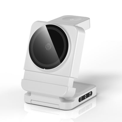 YF3 25W Foldable Rotatable Wireless Charger 3 in 1 Multi Device Charging Dock，white