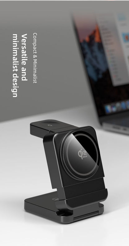 YF3 25W Foldable Rotatable Wireless Charger 3 in 1 Multi Device Charging Dock，white