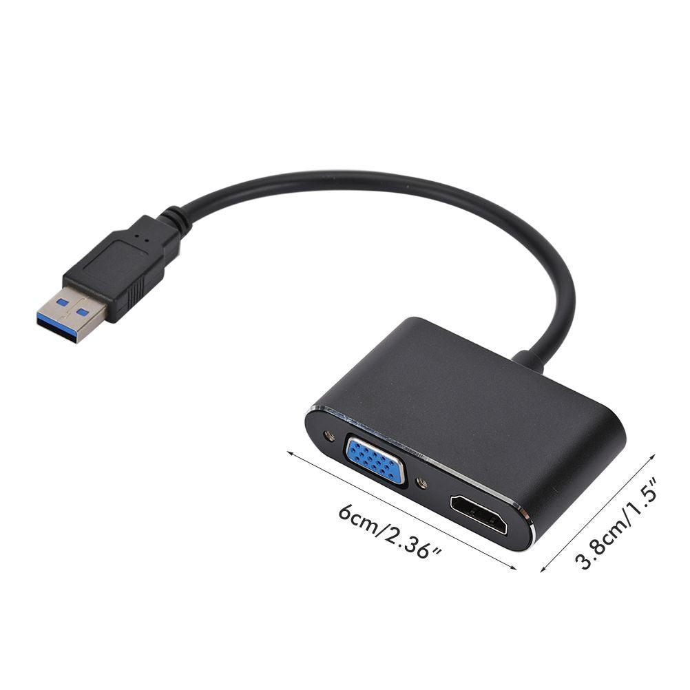 2 in 1 for USB to HDMI and VGA Adapter for 1080p USB 3.0 to HDMI VGA Adapte