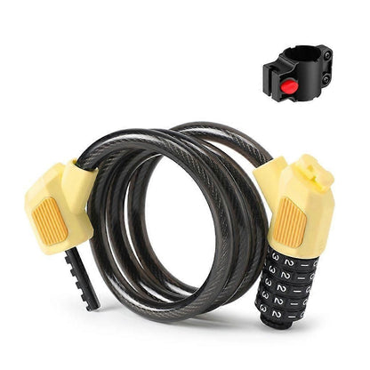 Bike Lock Cable 5Digits Resettable Combination Cable Lock, Bicycles Code Lock - Green