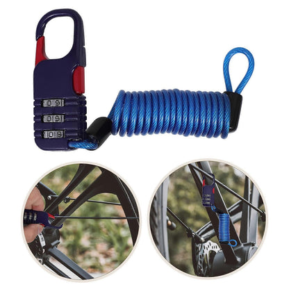Password Lock for Bike Bicycle Wire Lock for Daily Use Blue
