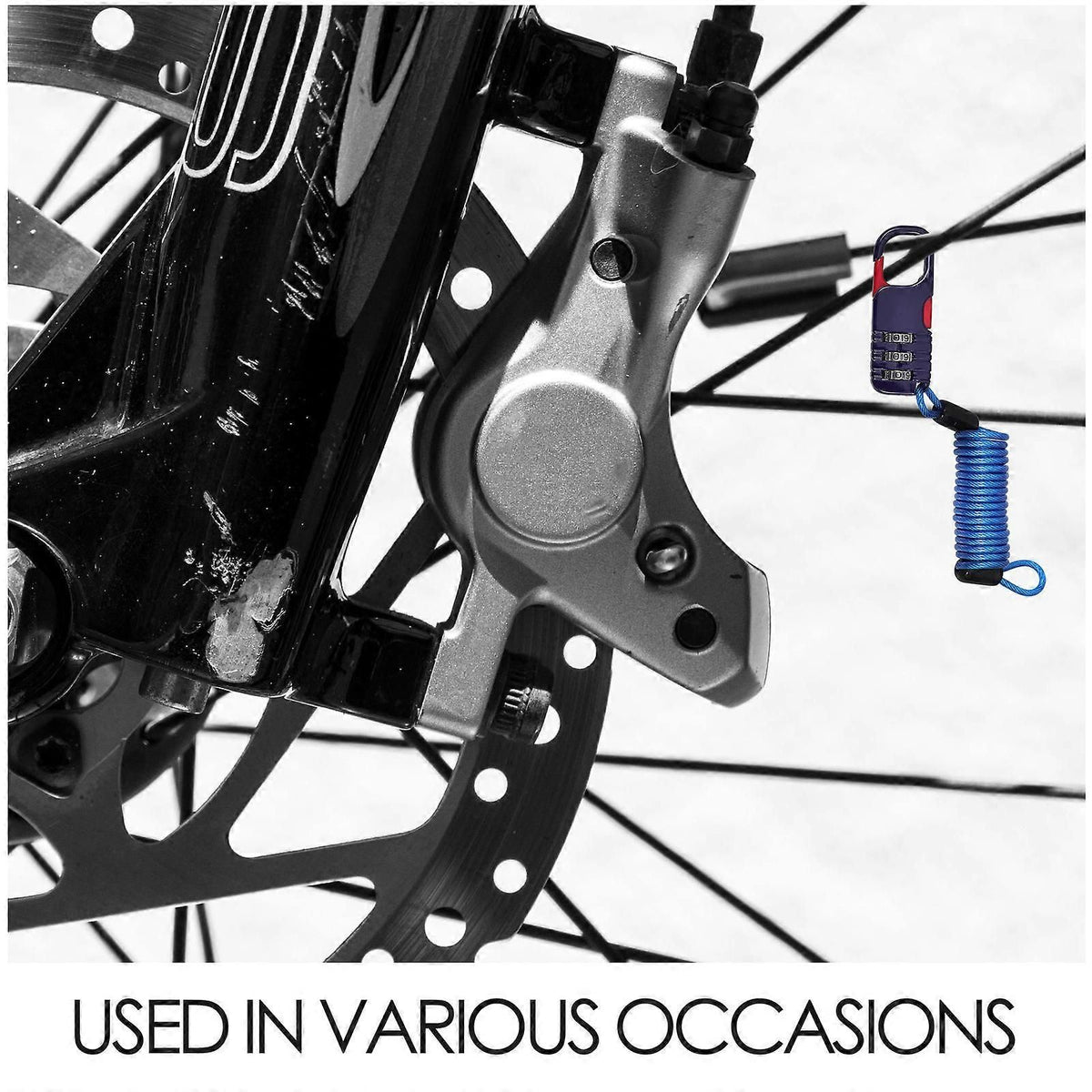 Password Lock for Bike Bicycle Wire Lock for Daily Use Blue