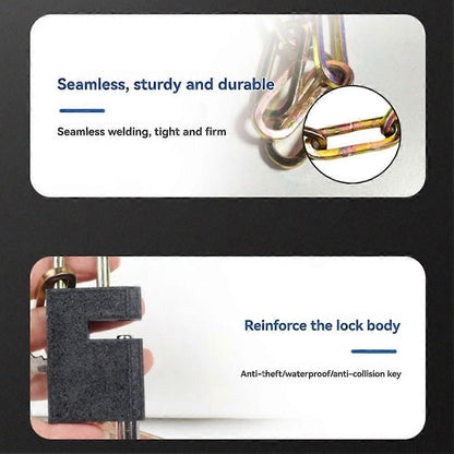 Bicycle Lock Mountain Bike Lock Alloy Chain Lock Anti-Theft Safety Chain Locks Portable Alloy Lock 4x70cm