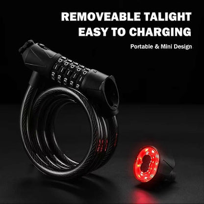 Bicycle Lock with Light 5 Digit Security Password Bike Lock Green
