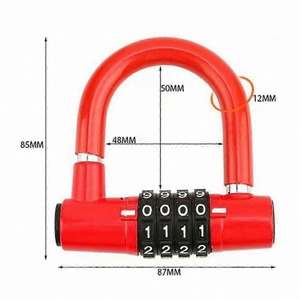4 Digit U-Shape Bicycle Lock, Anti-Theft Security Code Lock