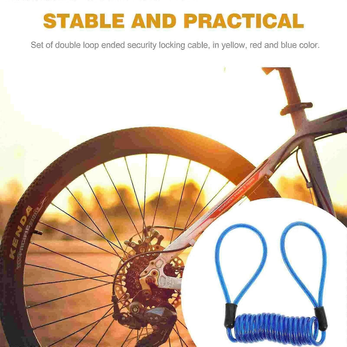 3 Pcs Bicycle Lock Cable Disc Lock Reminder Motorcycle Bike Bicycle Cable Spring Antitheft Protection Handlebar Alarm Wire