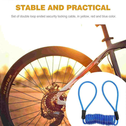 3 Pcs Bicycle Lock Cable Disc Lock Reminder Motorcycle Bike Bicycle Cable Spring Antitheft Protection Handlebar Alarm Wire