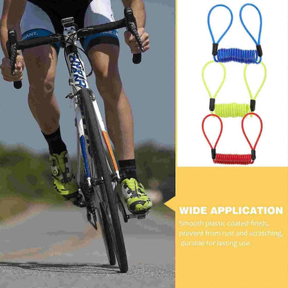 3 Pcs Bicycle Lock Cable Disc Lock Reminder Motorcycle Bike Bicycle Cable Spring Antitheft Protection Handlebar Alarm Wire