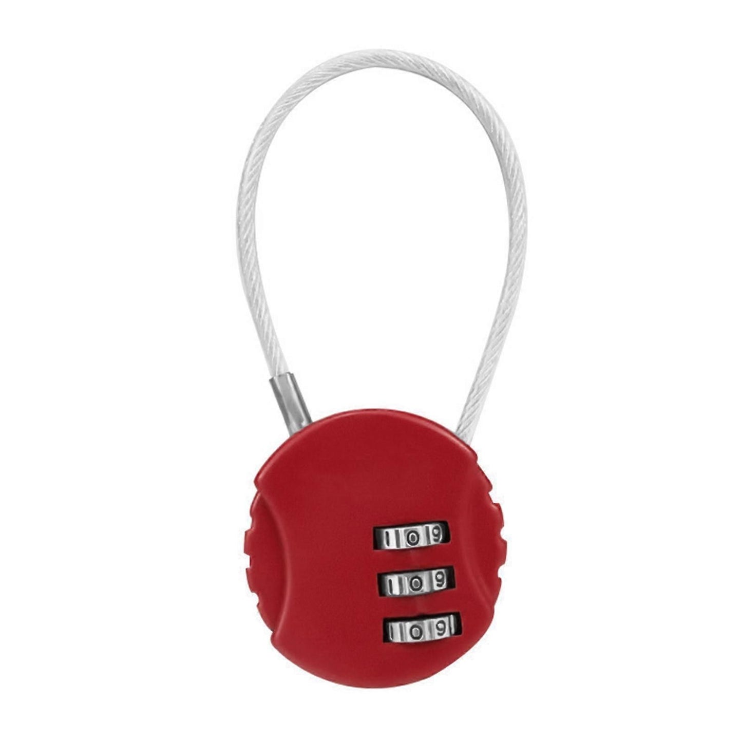 Resettable Travel Cable Lock 3Digit Helmet Lock Multipurpose Electric Bicycle Lock Suitcase Luggage Lock Code Lock Cable -Red