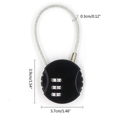 Resettable Travel Cable Lock 3Digit Helmet Lock Multipurpose Electric Bicycle Lock Suitcase Luggage Lock Code Lock Cable -Red