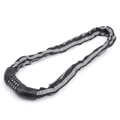 Reflective Black Keyless Bike Antitheft Coded Lock - Five Password Bicycle Cable Lock