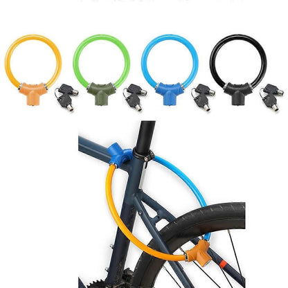 Rings Shape Bicycles Antitheft Lock High Security Mountain Bicycles Lock - Green