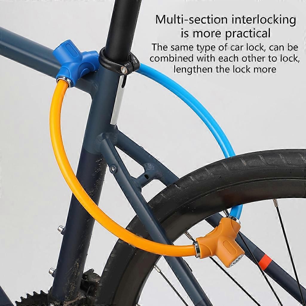 Rings Shape Bicycles Antitheft Lock High Security Mountain Bicycles Lock - Blue