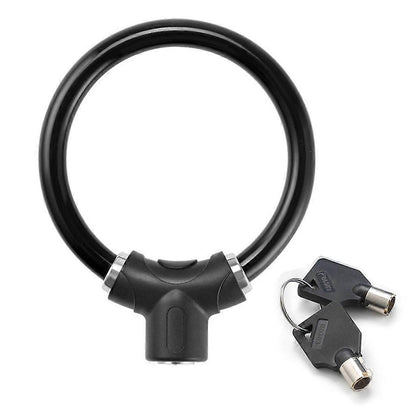Rings Shape Bicycles Antitheft Lock High Security Mountain Bicycles Lock - Black
