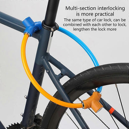 Rings Shape Bicycles Antitheft Lock High Security Mountain Bicycles Lock - Black