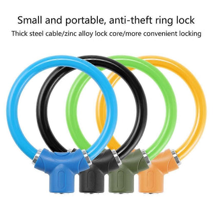 Rings Shape Bicycles Antitheft Lock High Security Mountain Bicycles Lock - Black