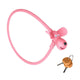 Portable Bike Cable Lock with Silicone Cover, Lightweight Anti-Theft Bicycle Security Lock, Cookie Dog Design - Pink