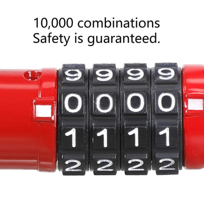 Durability Bike Lock Rusts Resistant Bicycles Lock Multifunction 4 Digits Lock for Bicycles Electric Bike - Black
