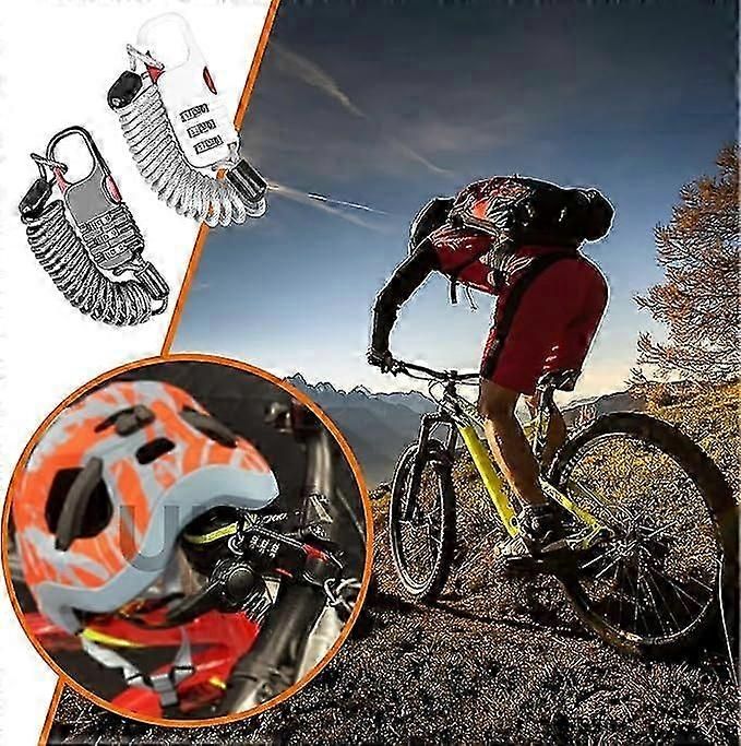 Bicycle Lock, 2 Pieces Portable Bicycle Lock Chain Password Combination Security Lock Anti-Theft Resettable 3 Digit Lock for Motorcycle Helmet Scooter