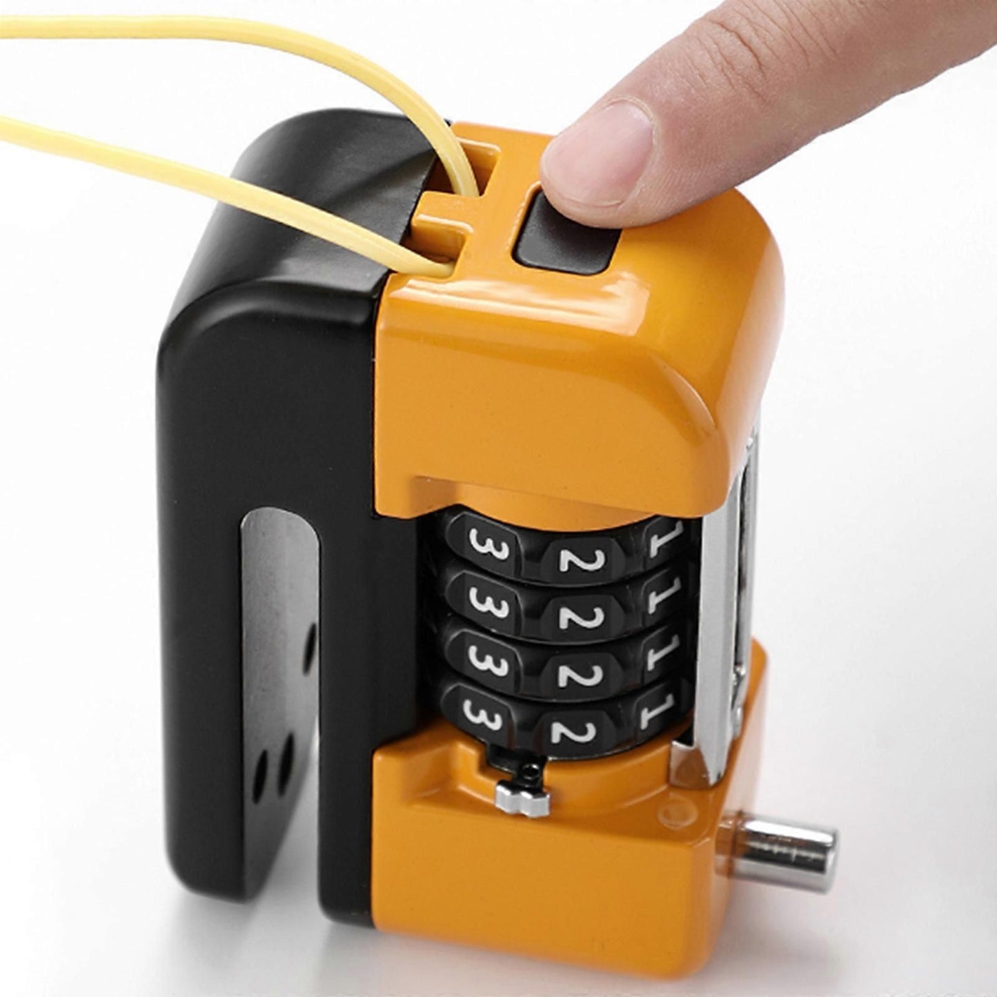 4-Digit Combination Disc Brake Lock, Portable Anti-Theft Security Lock for Motorcycle, Bicycle and Scooter - Orange