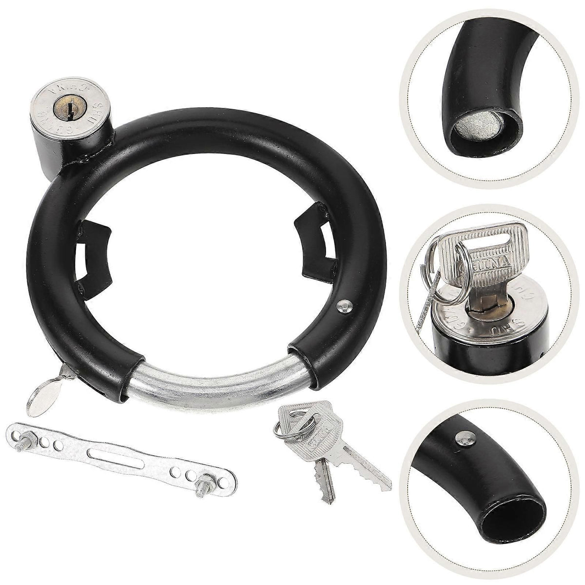 Durable Round Lock 2Set Multi-Function Bicycle Lock For Electric Bicycle Safety Anti-Theft Use