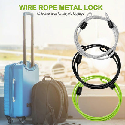 Widely Used Bicycle Lock Double Head Ring Design Anti-theft Security Bicycle Lock Rope for Bike - Gray
