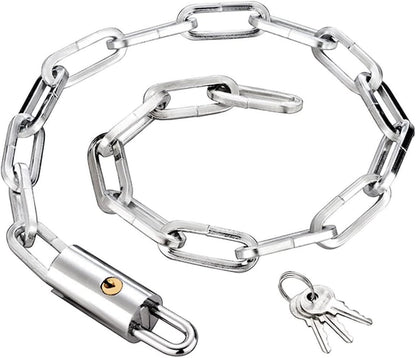 Heavy Duty Bike Chain Lock, Anti-Theft Security Lock for Bicycle, Motorcycle, Gate, Fence and Outdoor Use - 1.2m