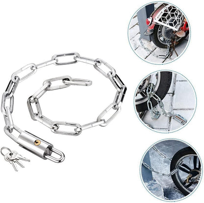 Heavy Duty Bike Chain Lock, Anti-Theft Security Lock for Bicycle, Motorcycle, Gate, Fence and Outdoor Use - 3m