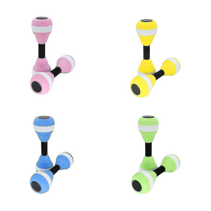 2PCS EVA Water Dumbbells Aquatic Exercise Foam Barbells for Water Aerobics Pool Resistance Fitness Training - Yellow