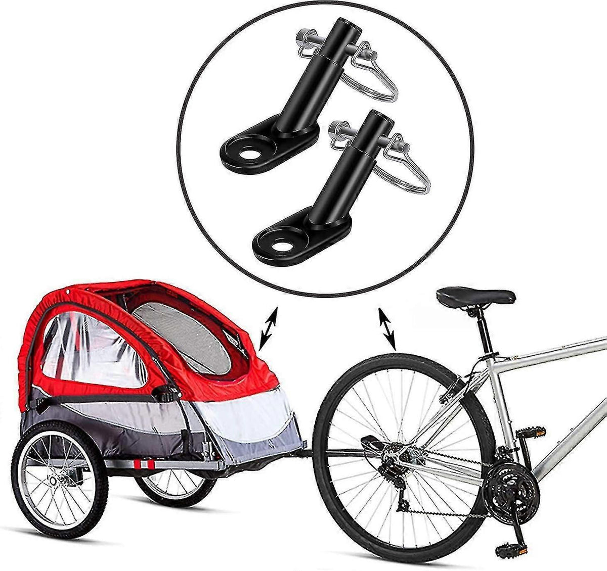 Bicycle trailer connectors, Two sets, Easy to install and durable, Comes with multi-functional tools