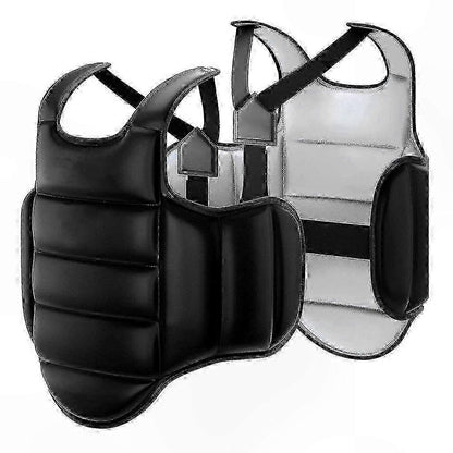 Martial Arts Training Vest for Chest Protection in Boxing and Karate Body Protector Gear Soft Equipment for Combat Sports Practice - Black S