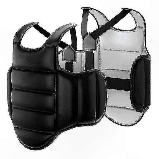 Martial Arts Training Vest for Chest Protection in Boxing and Karate Body Protector Gear Soft Equipment for Combat Sports Practice - Black S