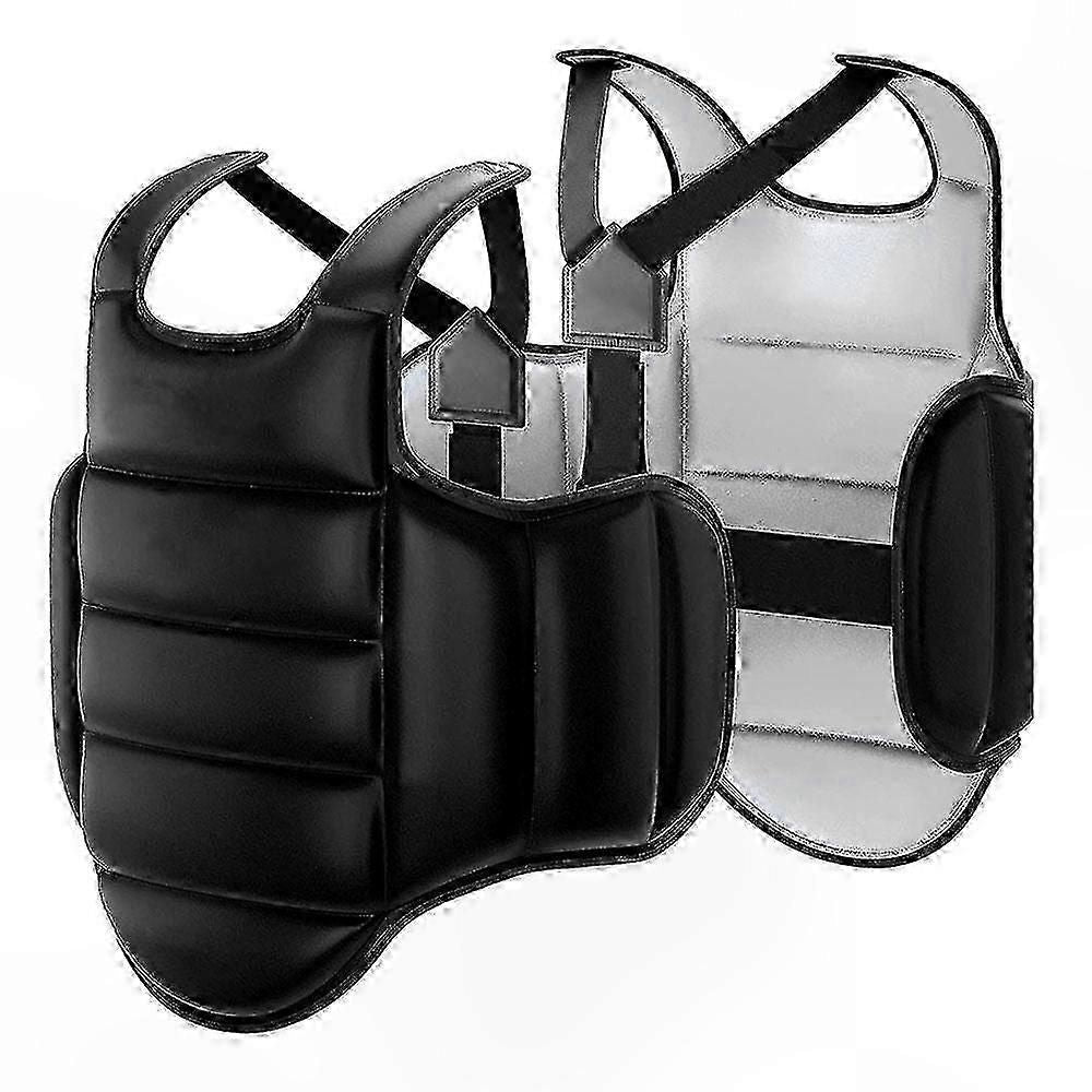 Martial Arts Training Vest for Chest Protection in Boxing and Karate Body Protector Gear Soft Equipment for Combat Sports Practice - Black XL