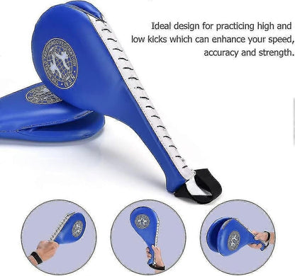 1Pc Target Taekwondo Pad Double Paddles Strike Racket For Tae Boxing Karate Training - Blue