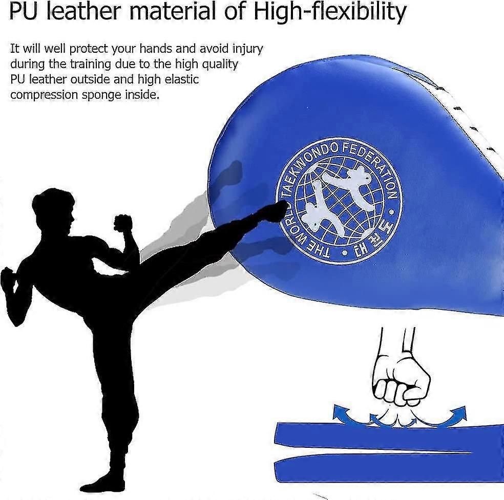 1Pc Target Taekwondo Pad Double Paddles Strike Racket For Tae Boxing Karate Training - Black